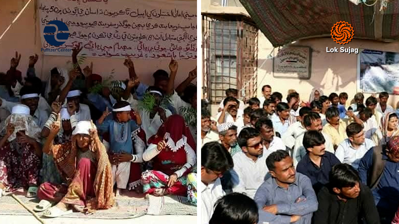 <p>Residents of Gorano in the protest camp against the Gorano Dam</p>