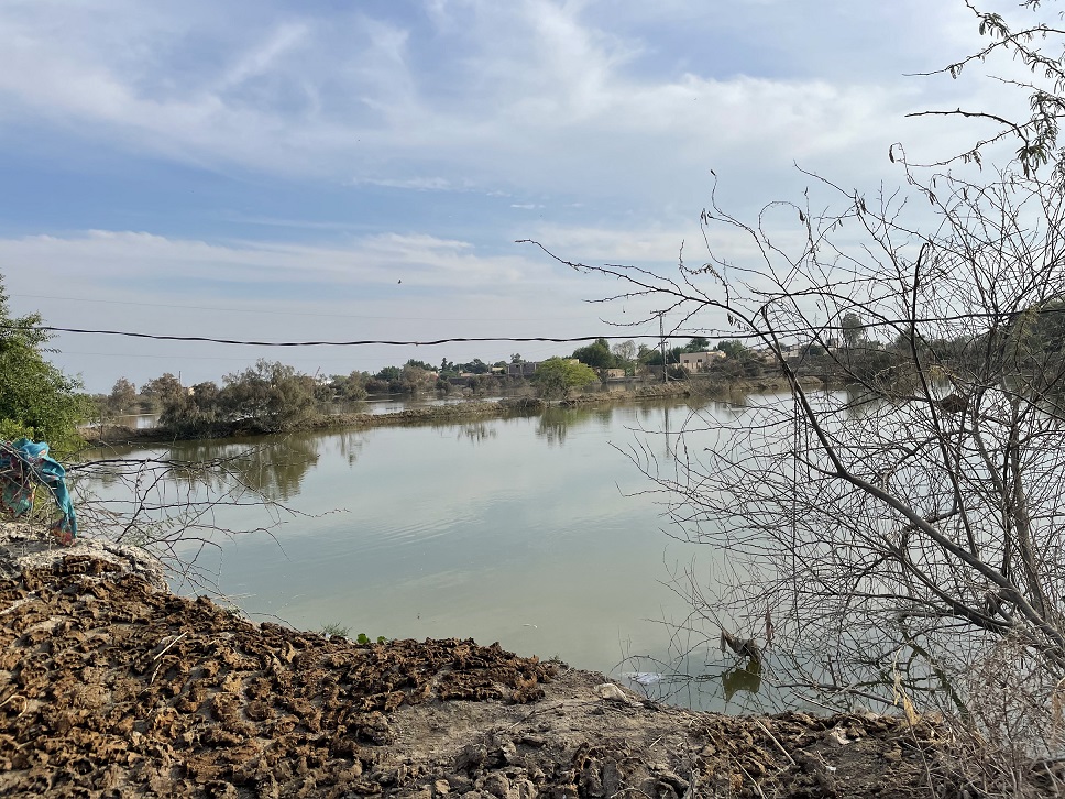 Pregnant women’s homes are surrounded by flood water which is five feet deep.