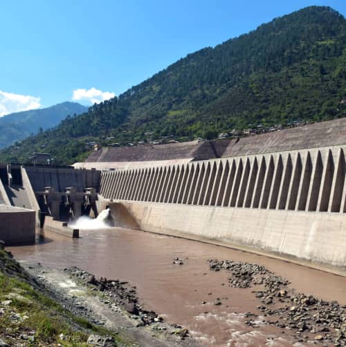 Neelum River after flow after the construction of the power project