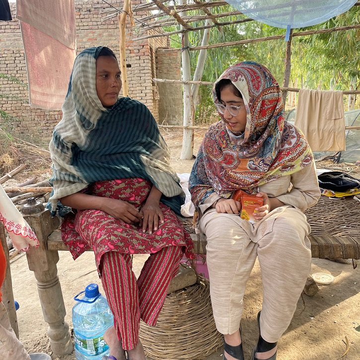 Maryam Jamali is sitting next to a six months pregnant Shaheen.